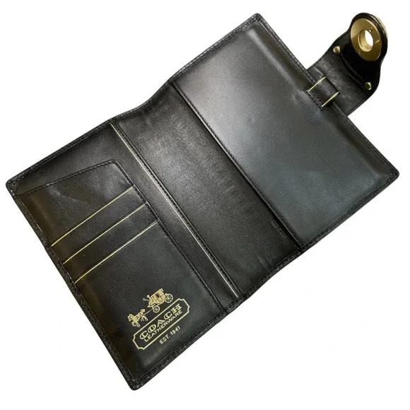 Coach Legacy VINTAGE Black Leather Turnlock Address and Note